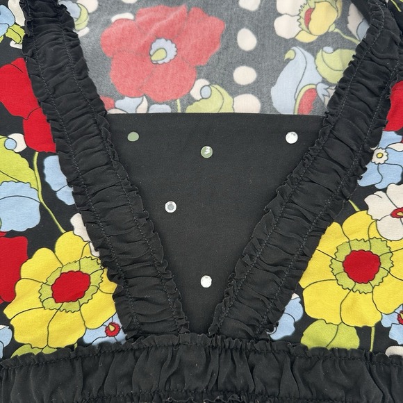 Vintage Limited Too‎ Y2K Girls Dress Size 18 Floral Polka Dot Ruffle Sleeve Mini - Picture 7 of 7